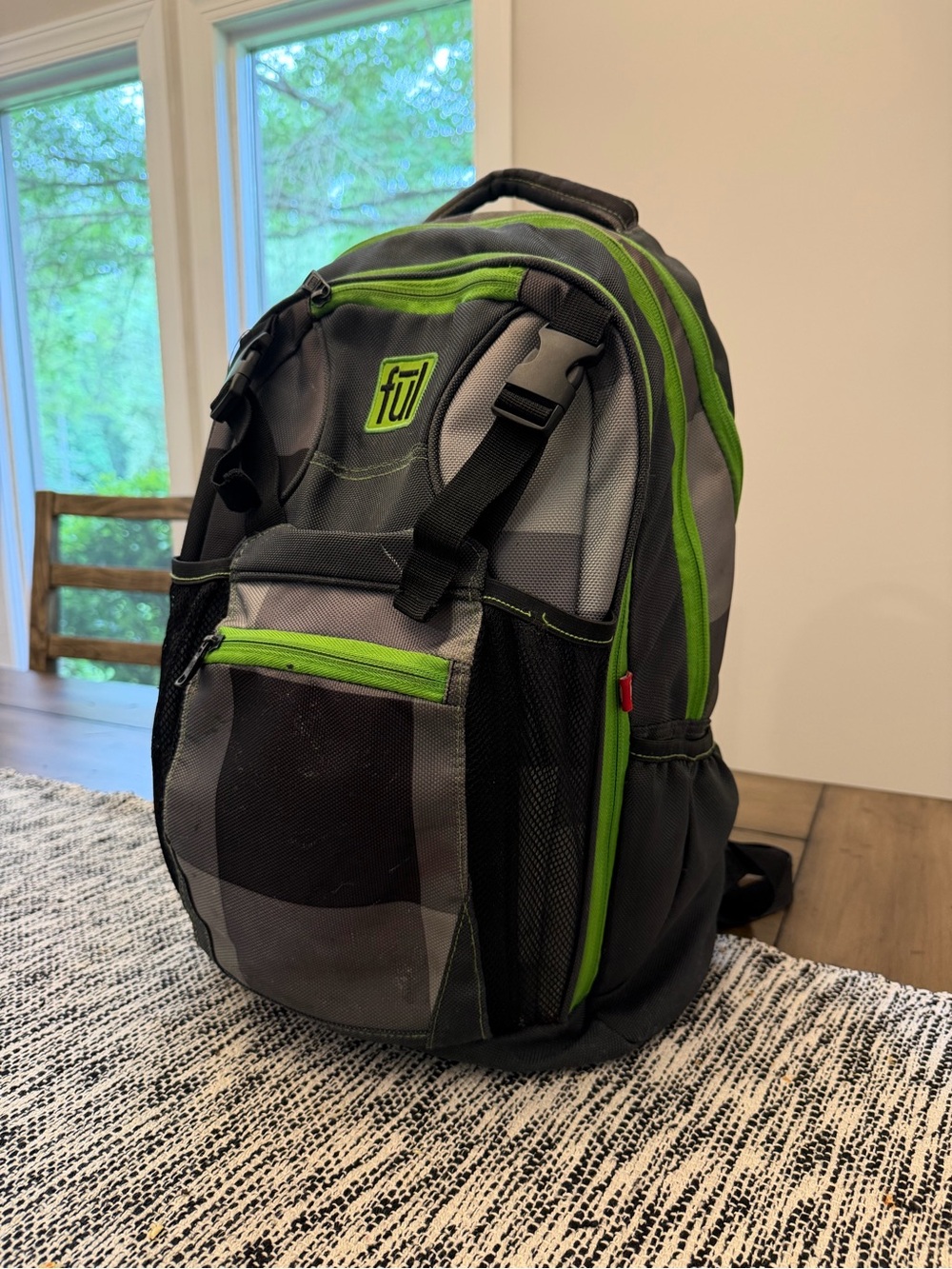 Ful Troubleshooter Laptop Backpack Lightweight Durable Green Gray